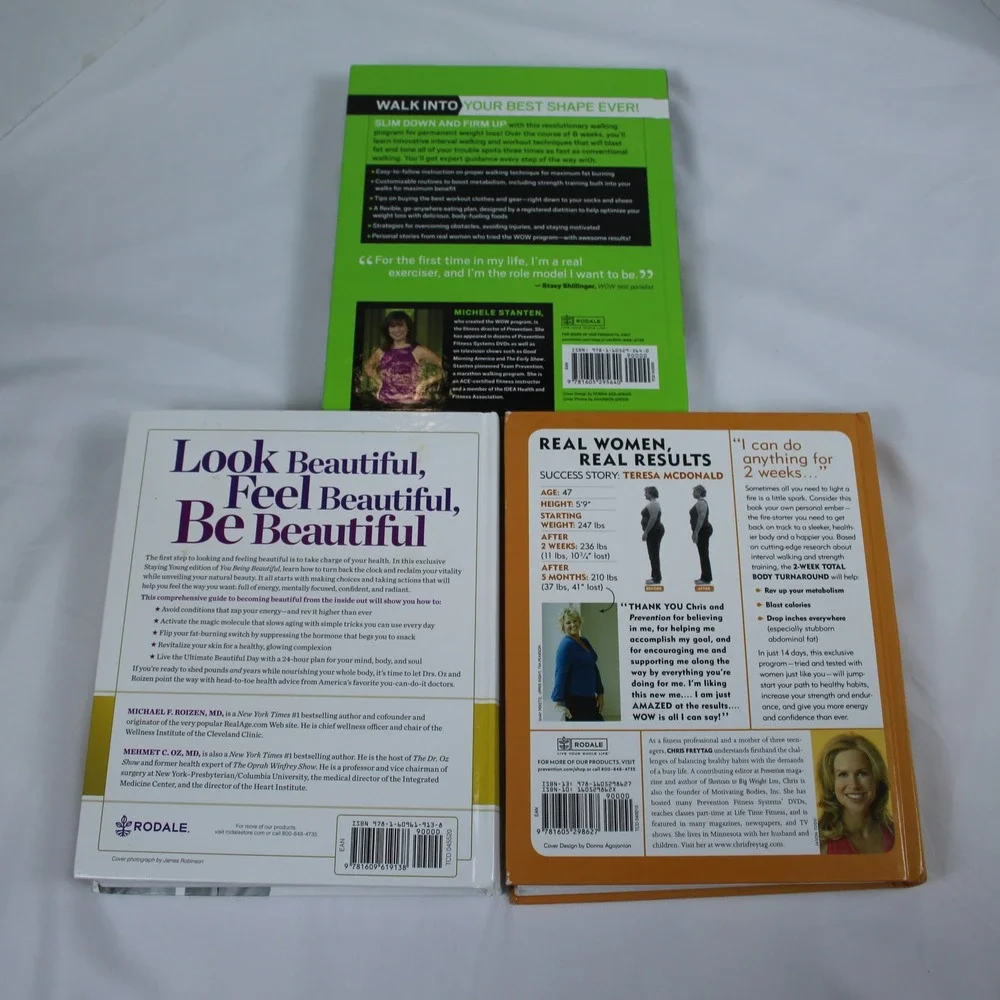 Lot of 3 Health and Wellness Books Being Beautiful‎ Walk Off Weight Total Body
